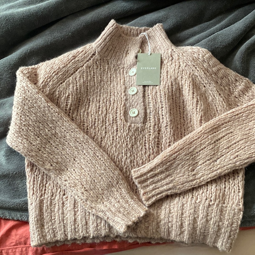 NWT Lofty Knit Henley -Burnt Sugar